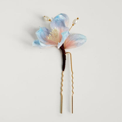 Chinese Velvet Flower Hair Fork - Begonia