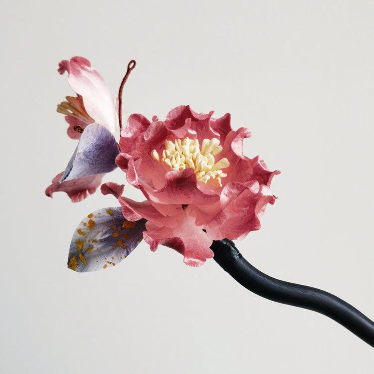 Chinese Velvet Flower Hair Stick