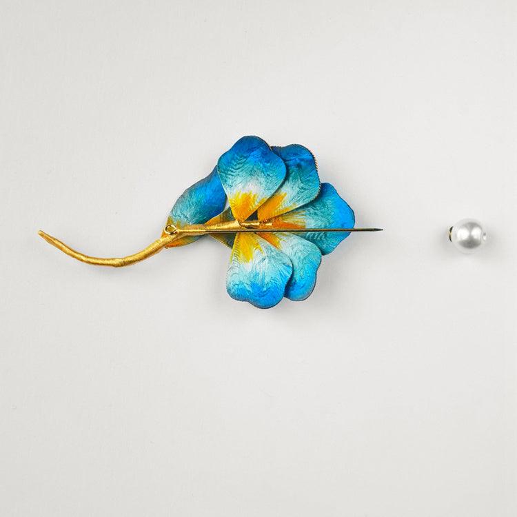 Chinese Velvet Flower Brooch