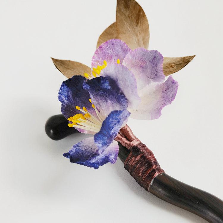 Chinese Velvet Flower Hair Stick