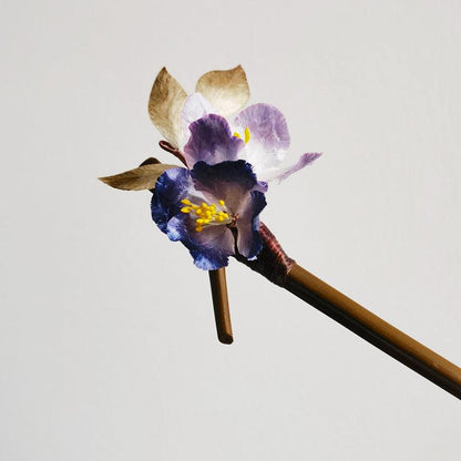 Chinese Velvet Flower Hair Stick