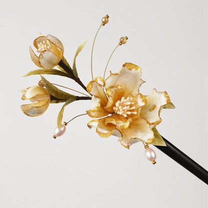 Chinese Velvet Flower Hair Stick