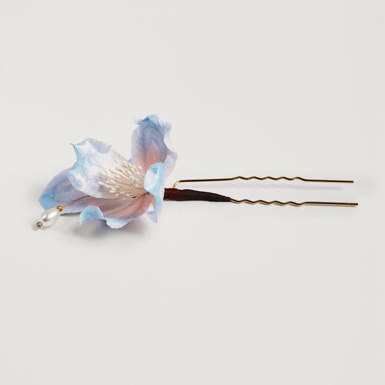 Chinese Velvet Flower Hair Fork - Begonia