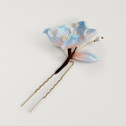 Chinese Velvet Flower Hair Fork - Begonia