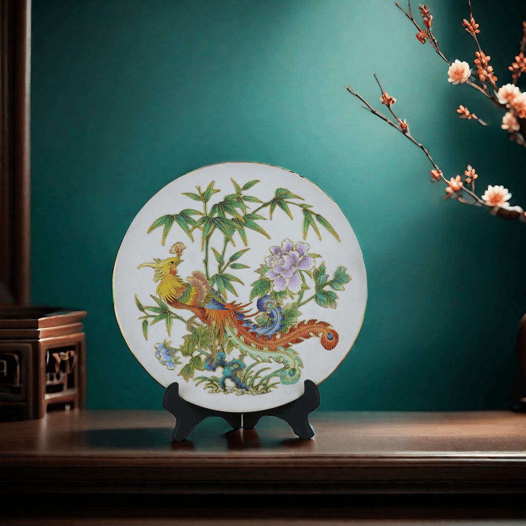 Cloisonné Enamel Phoenix Decorative Plate