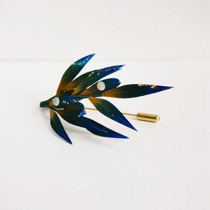 Chinese Velvet Flower Brooch