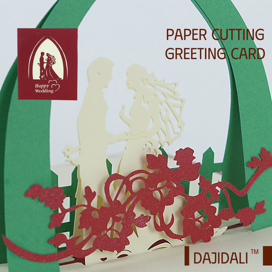 Paper Cutting 3D Greeting Card - Happy Wedding