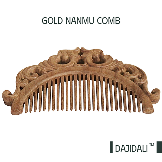 Golden Nanmu Comb Double-Dragon Carving