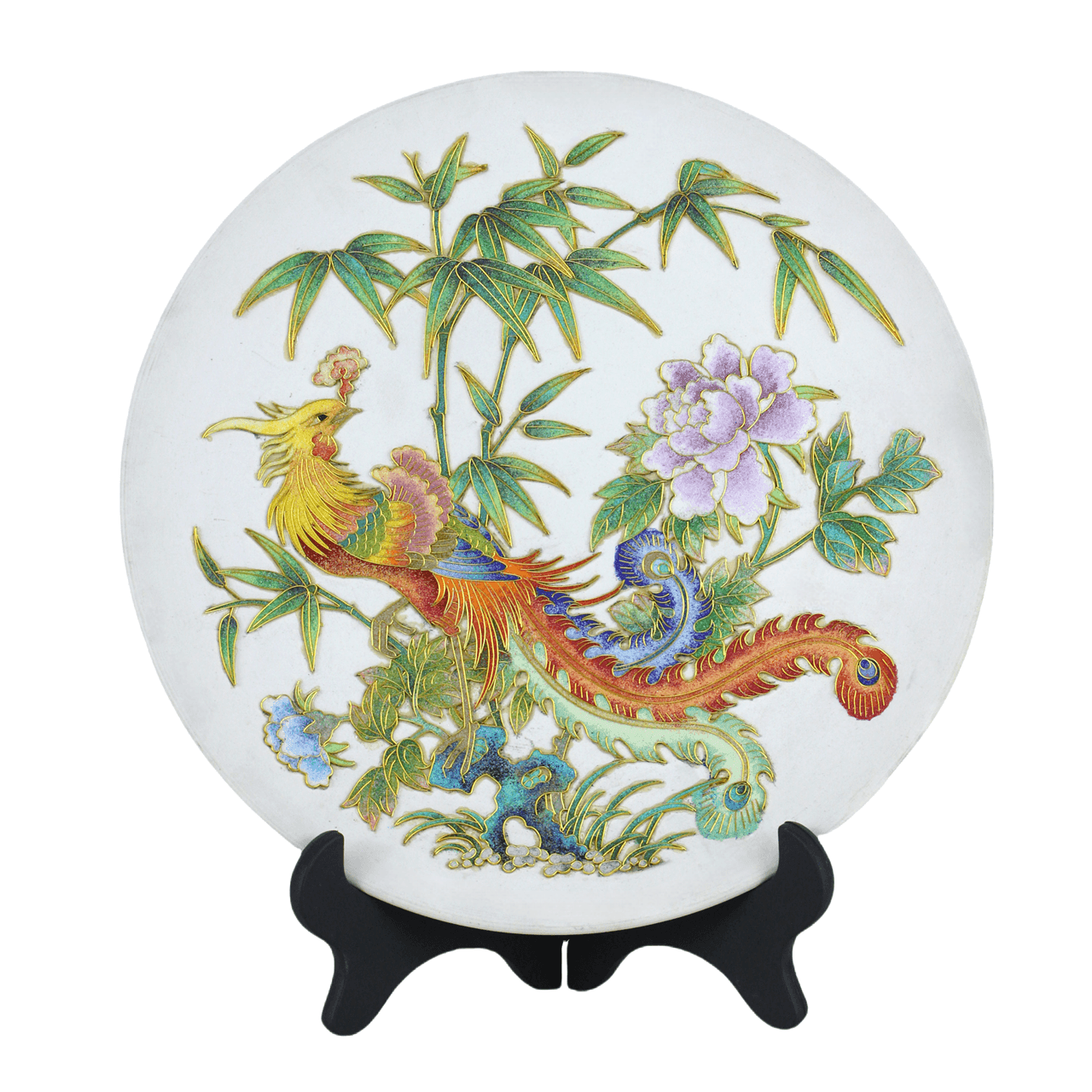 Cloisonné Enamel Phoenix Decorative Plate