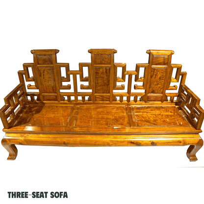 Golden Nanmu & Mortise and Tenon Joints Livingroom Chinese Furniture Set