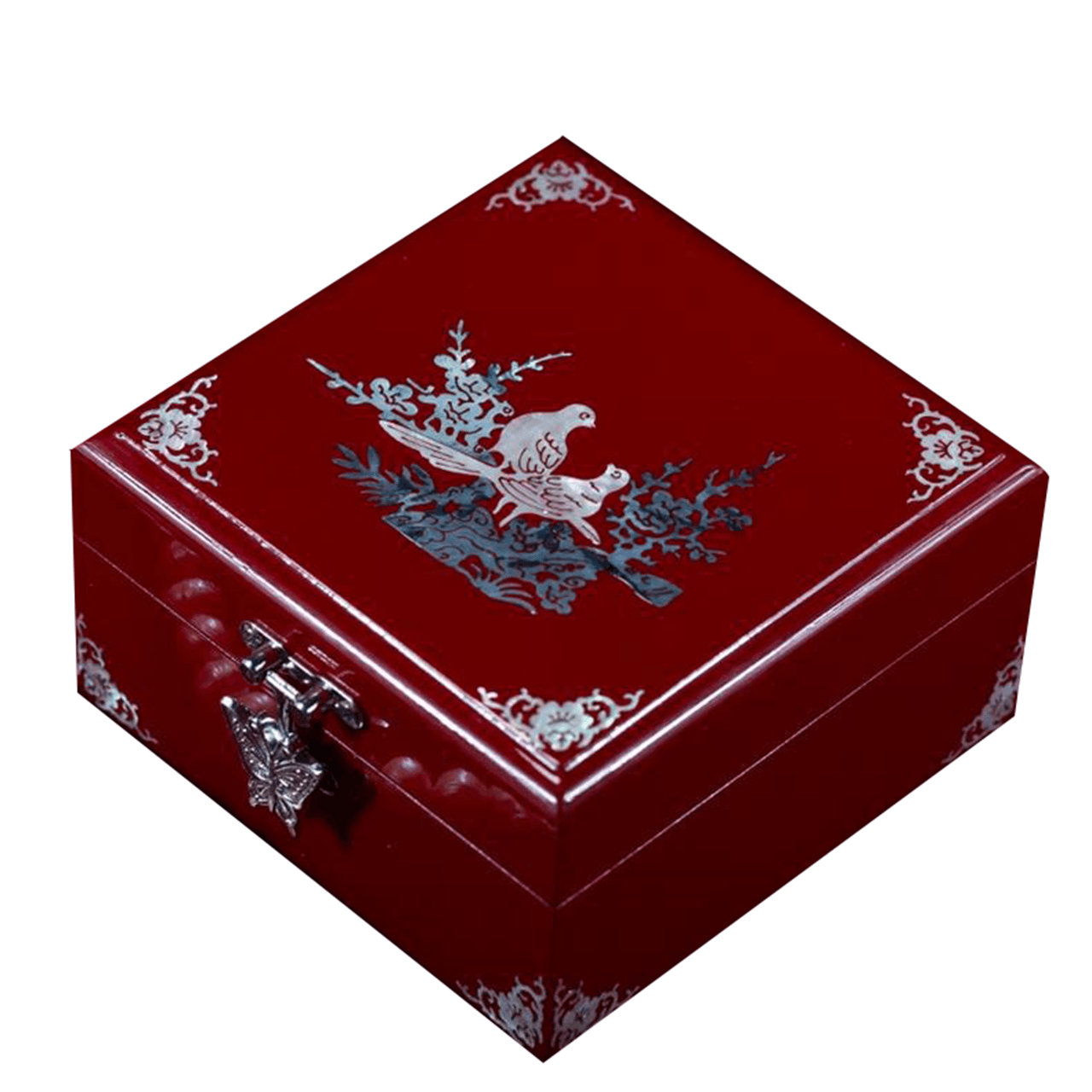 Lacquerware Mother-of-Pearl Lacquerware Jewelry Box with Lid