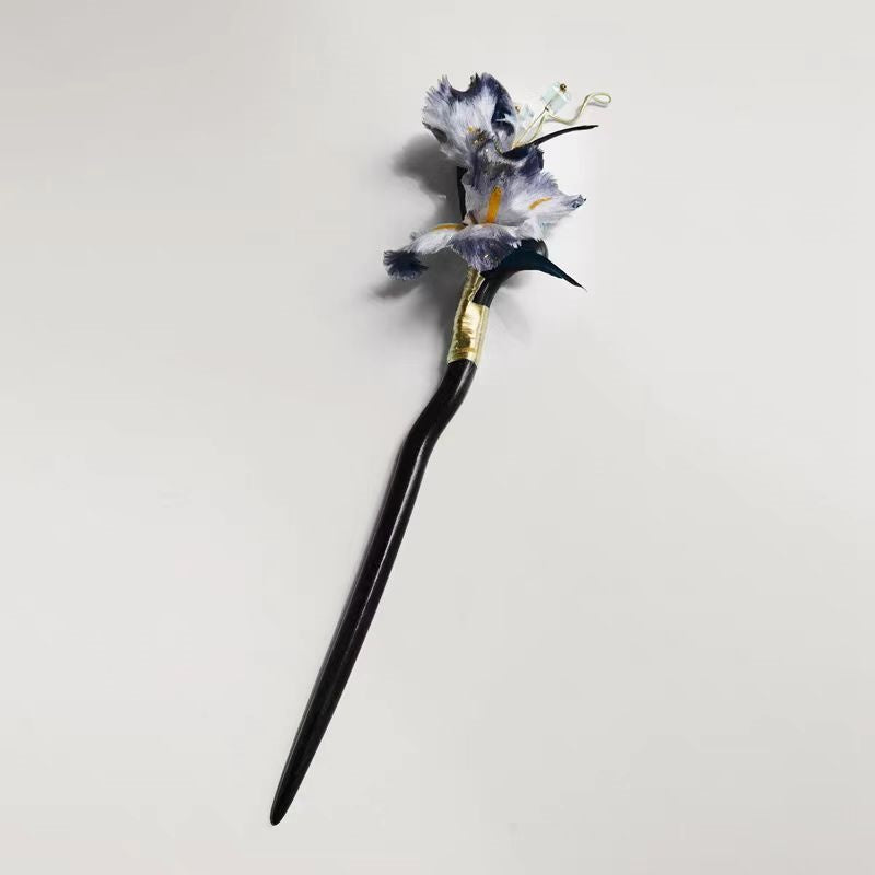 Chinese Velvet Flower Hair Stick