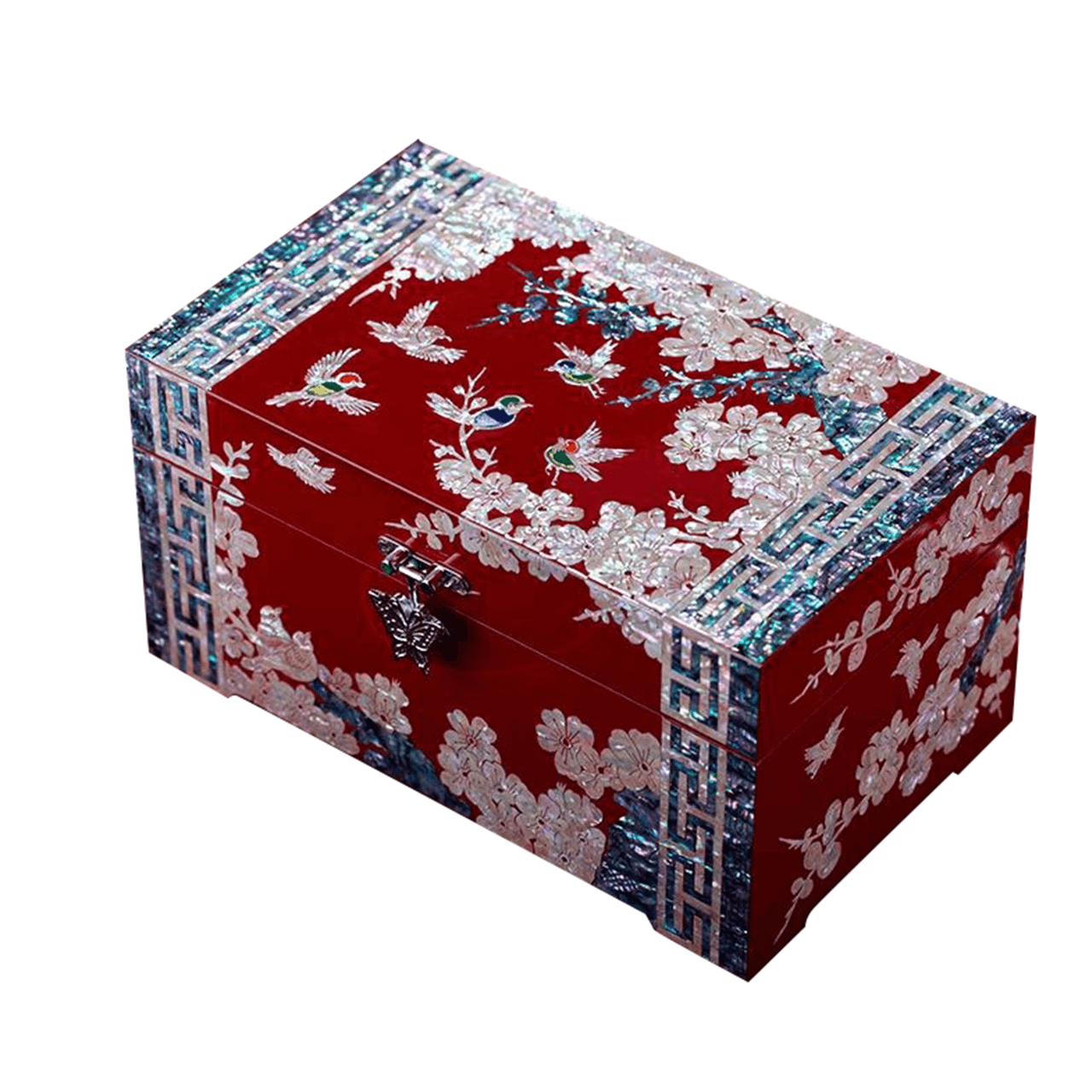 Lacquerware Mother-of-pearl Lacquerware Jewelry Box with Lid 