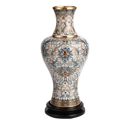 Cloisonné Enamel Peony Vase