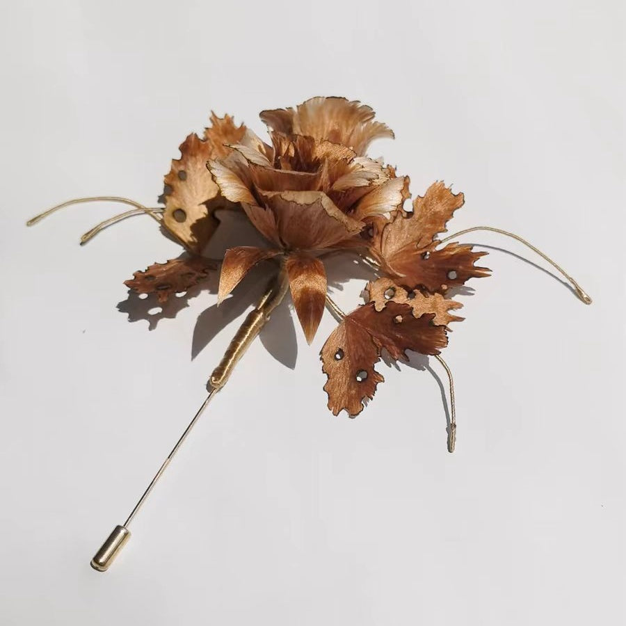 Chinese Velvet Flower Brooch