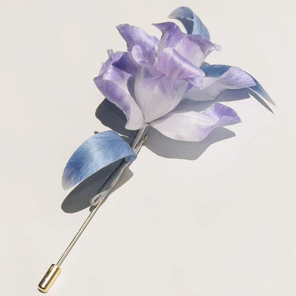 Chinese Velvet Flower Brooch