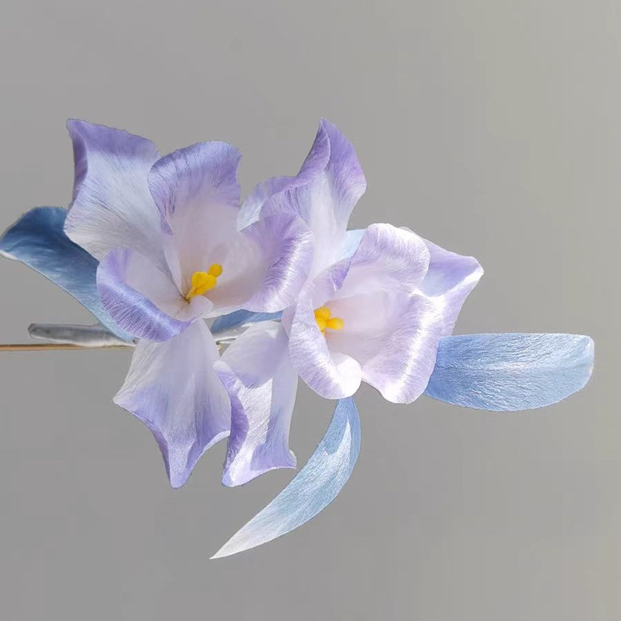 Chinese Velvet Flower Brooch