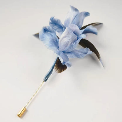 Chinese Velvet Flower Brooch