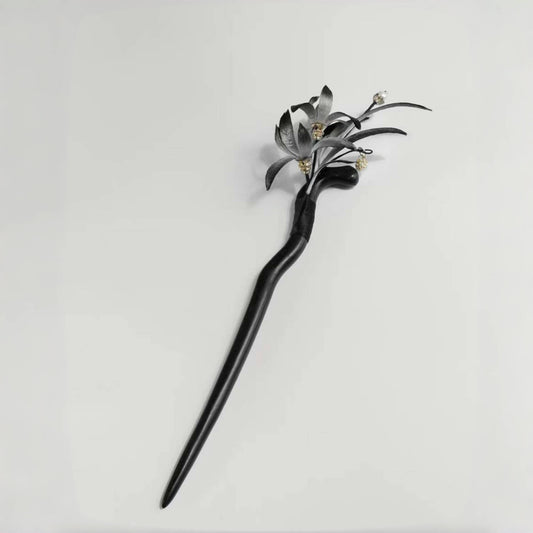 Chinese Velvet Flower Hair Stick