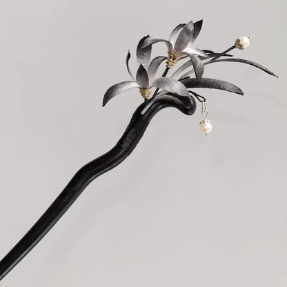 Chinese Velvet Flower Hair Stick