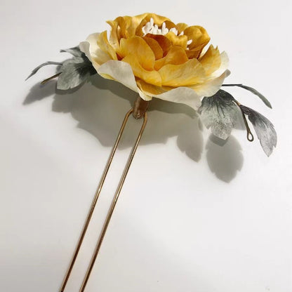 Chinese Velvet Flower Hair Fork