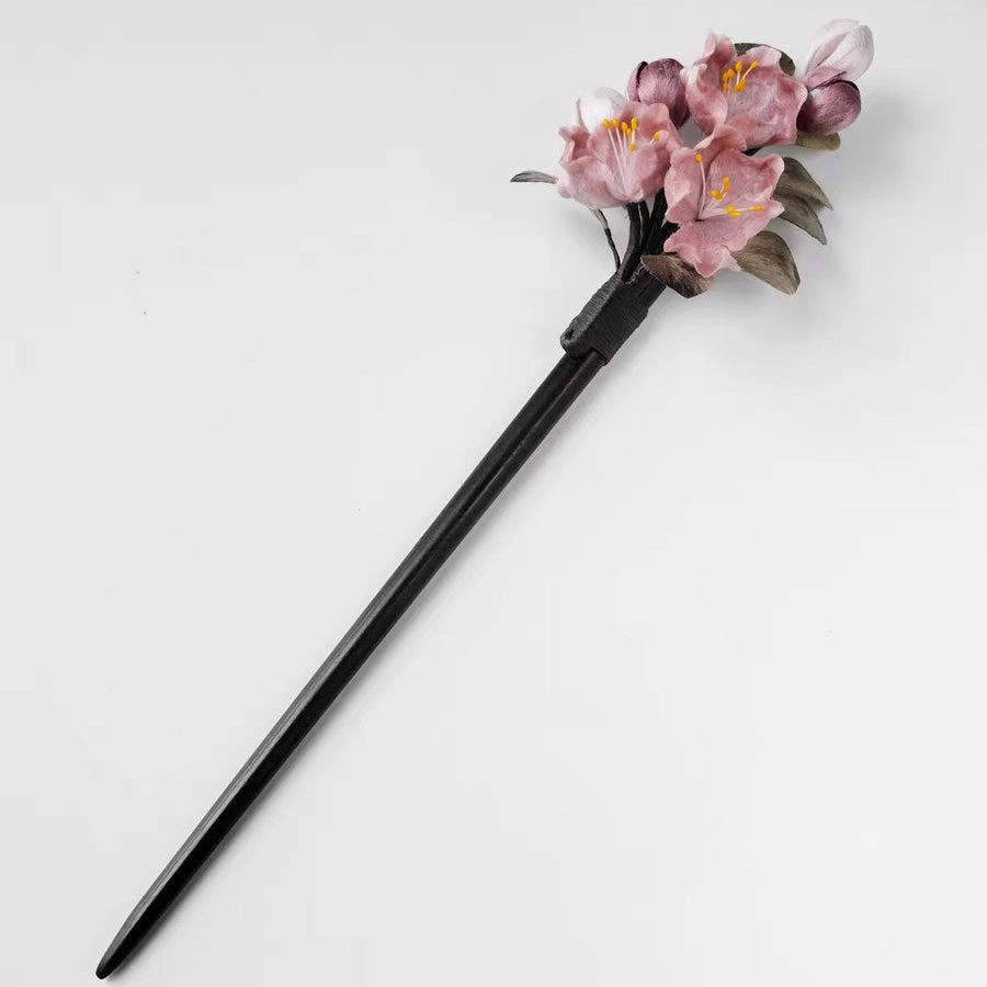 Chinese Velvet Flower Hair Stick