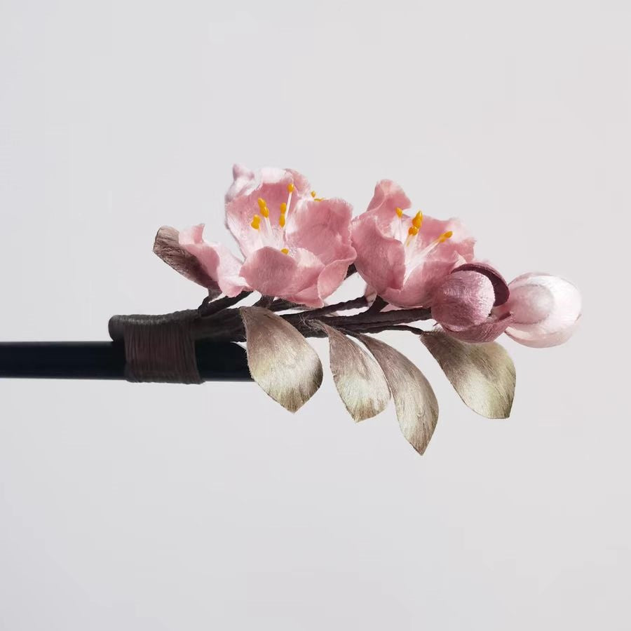 Chinese Velvet Flower Hair Stick