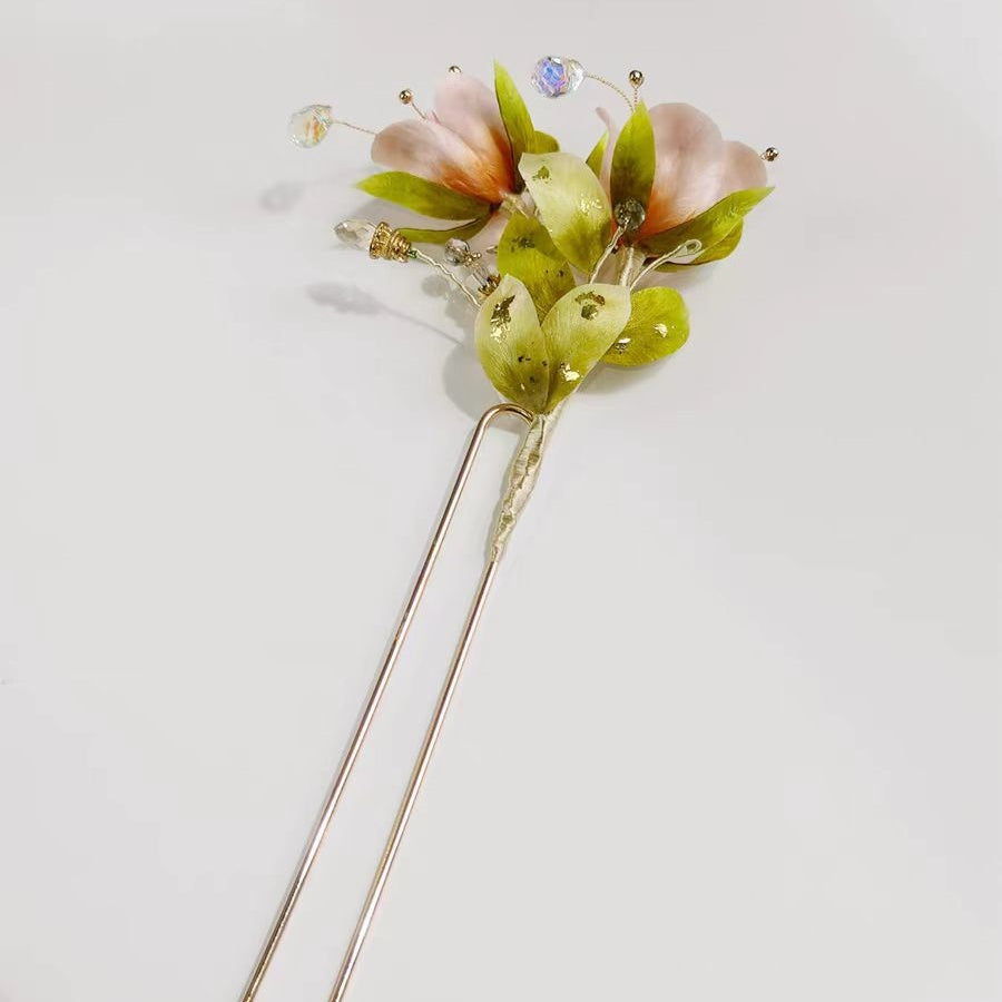 Chinese Velvet Flower Hair Fork