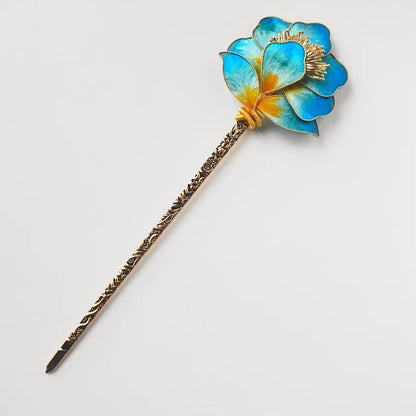 Chinese Velvet Flower Hair Stick