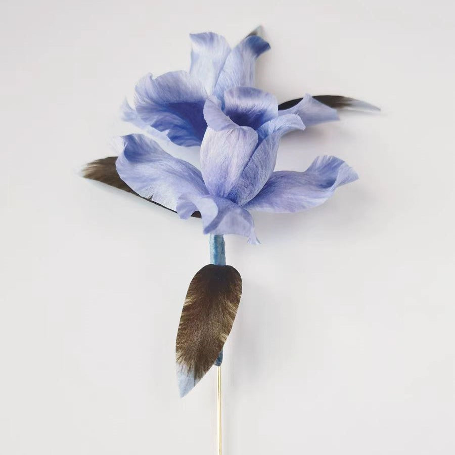 Chinese Velvet Flower Brooch