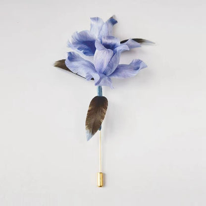 Chinese Velvet Flower Brooch