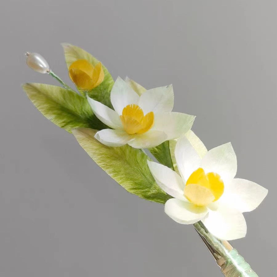 Chinese Velvet Flower Hair Clip