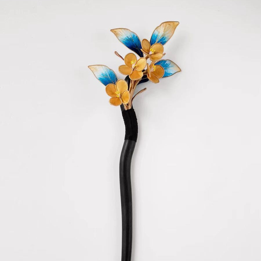 Chinese Velvet Flower Hair Stick