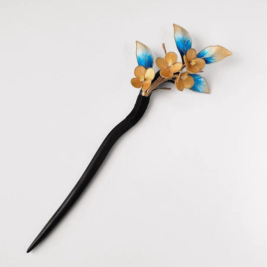 Chinese Velvet Flower Hair Stick