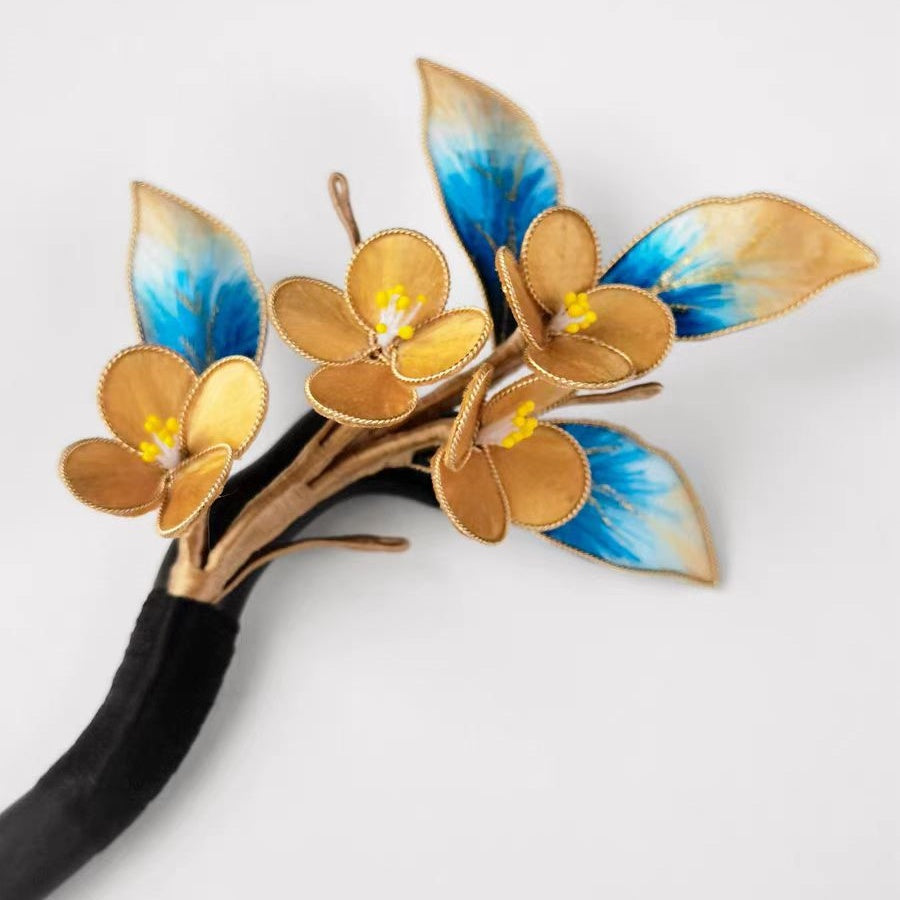 Chinese Velvet Flower Hair Stick