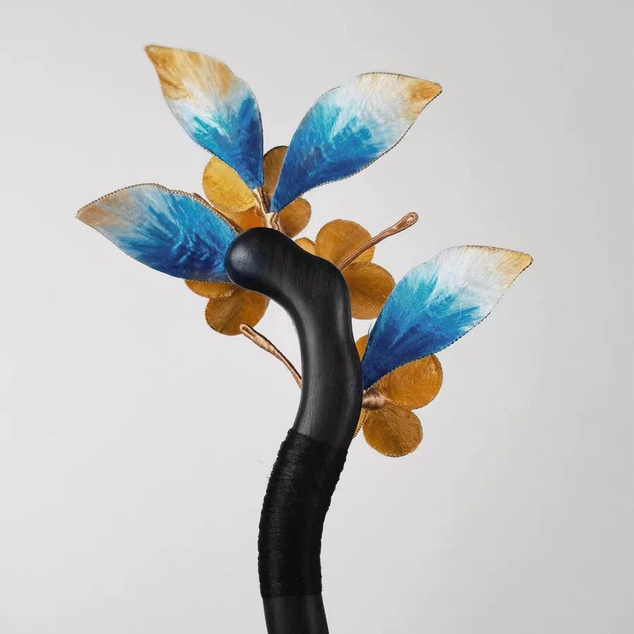 Chinese Velvet Flower Hair Stick