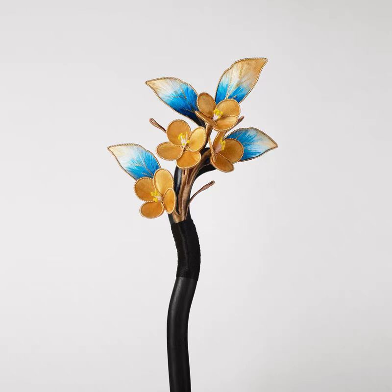 Chinese Velvet Flower Hair Stick