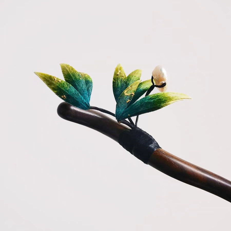 Chinese Velvet Flower Hair Stick