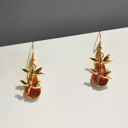 Chinese Velvet Flower Earrings