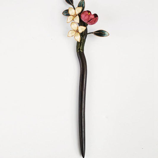 Chinese Velvet Flower Hair Stick