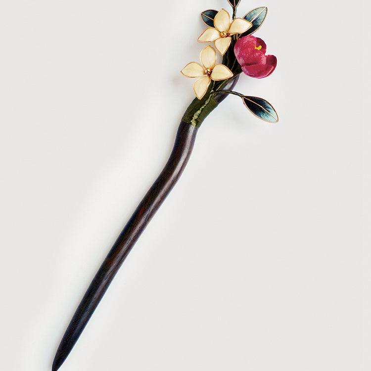 Chinese Velvet Flower Hair Stick