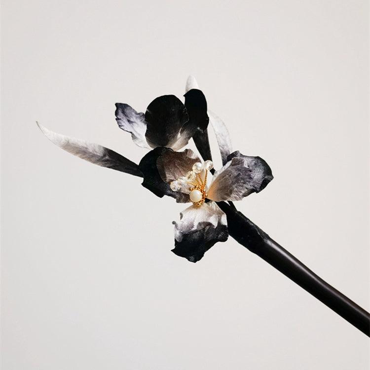 Chinese Velvet Flower Hair Stick