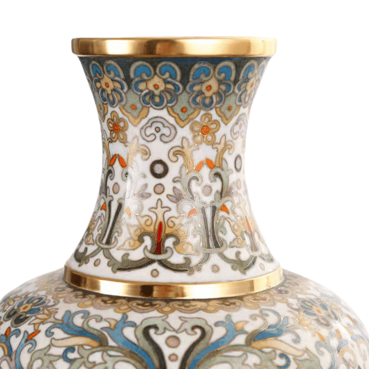 Cloisonné Enamel Peony Vase