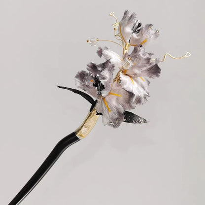 Chinese Velvet Flower Hair Stick