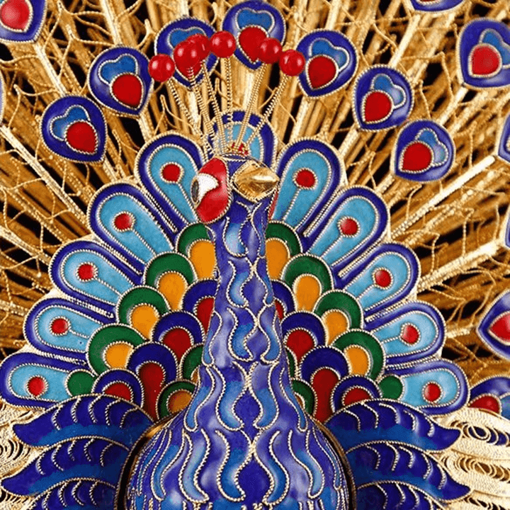 Cloisonné Enamel Peacock Decoration