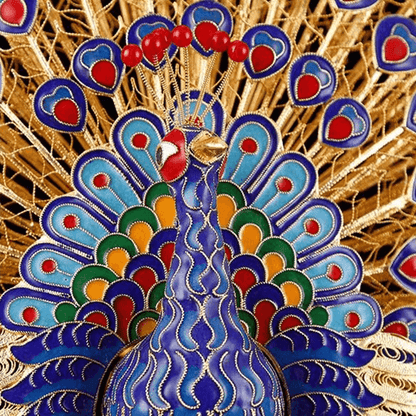 Cloisonné Enamel Peacock Decoration