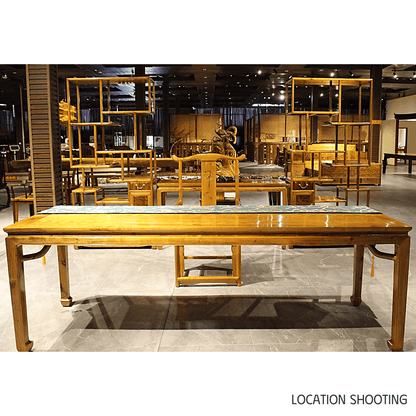 Golden Nanmu & Mortise and Tenon Joints Chinese Study Furniture Set