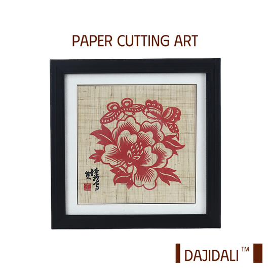 Paper Cutting Art & Handwoven Linen  -  Table Painting
