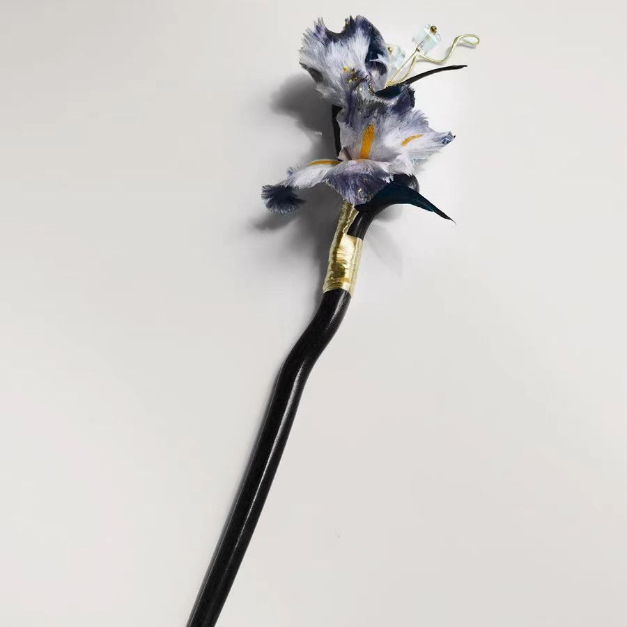 Chinese Velvet Flower Hair Stick