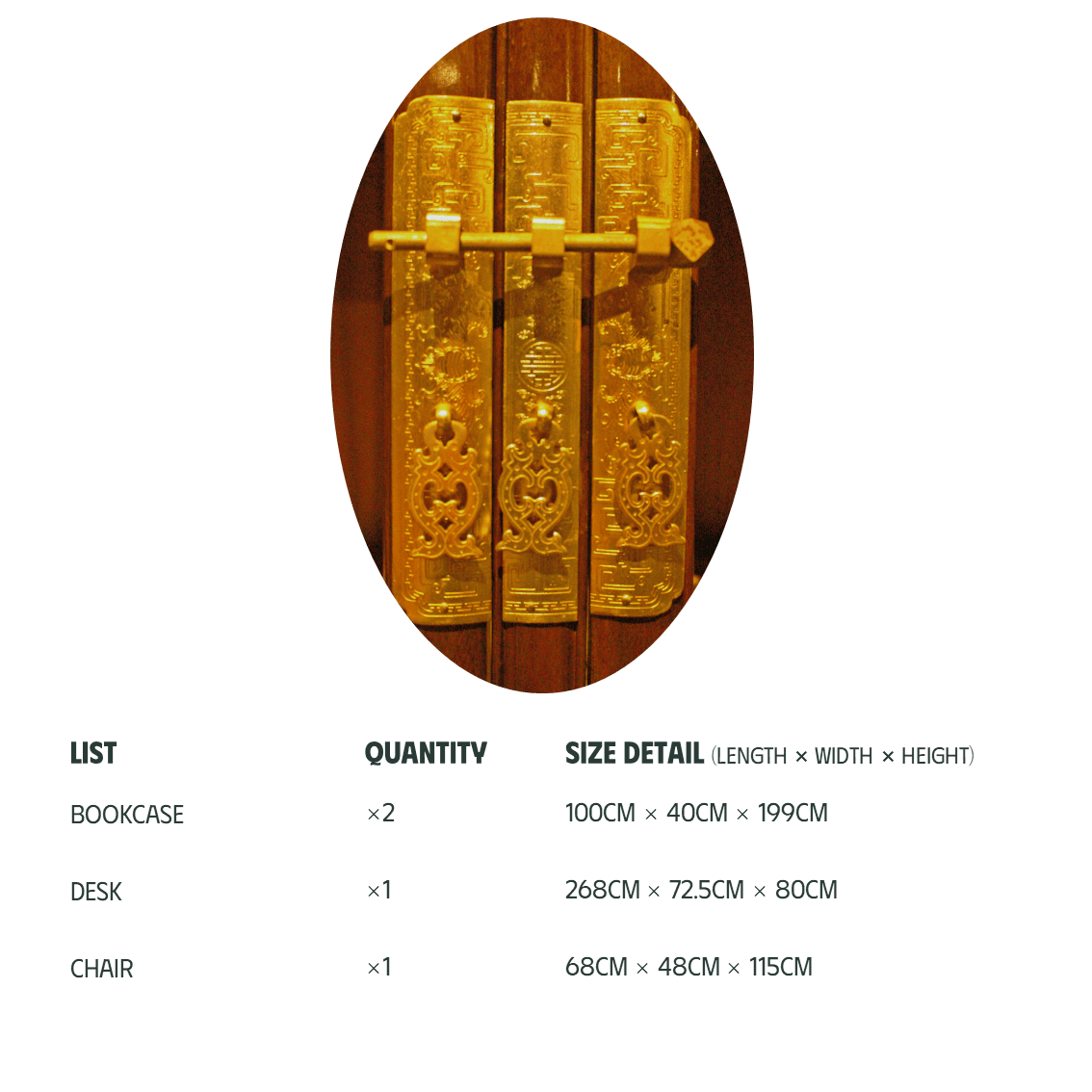 Golden Nanmu & Mortise and Tenon Joints Chinese Study Furniture Set